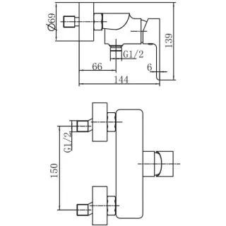 Смеситель для душа Aquanet Arctic AF520-30СW 216777 белый/хром